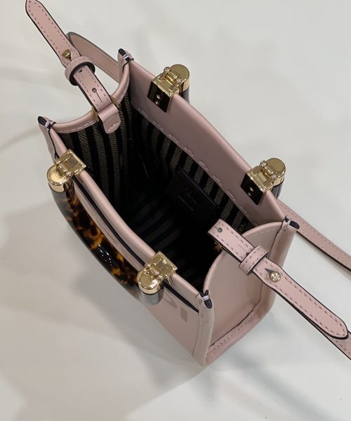 1:1 Replica Fendi Mini Sunshine Shopper Pink For Women, Women's Handbags, Shoulder And Crossbody bags 7.1in/18cm FF 8BS051
