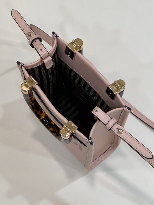 1:1 Replica Fendi Mini Sunshine Shopper Pink For Women, Women's Handbags, Shoulder And Crossbody bags 7.1in/18cm FF 8BS051