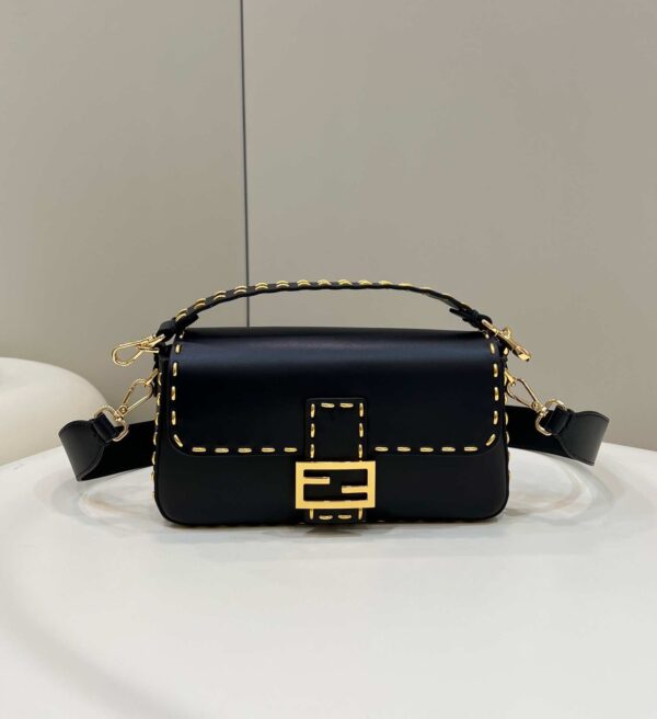 1:1 Replica Fendi Mon Baguette Medium Black Bag For Woman 28cm/11in