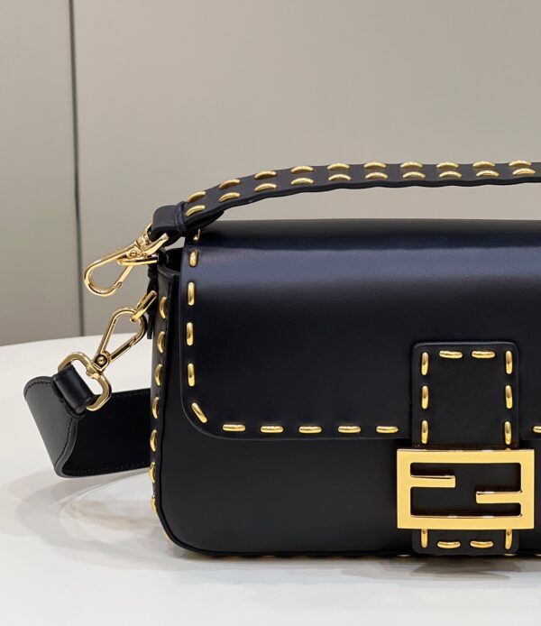 1:1 Replica Fendi Mon Baguette Medium Black Bag For Woman 28cm/11in