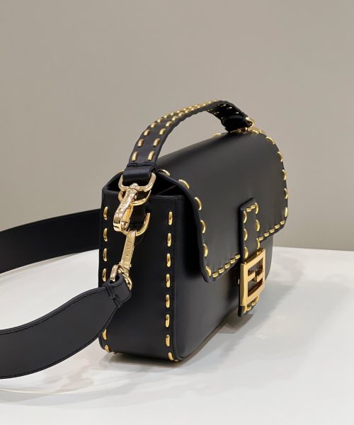 1:1 Replica Fendi Mon Baguette Medium Black Bag For Woman 28cm/11in