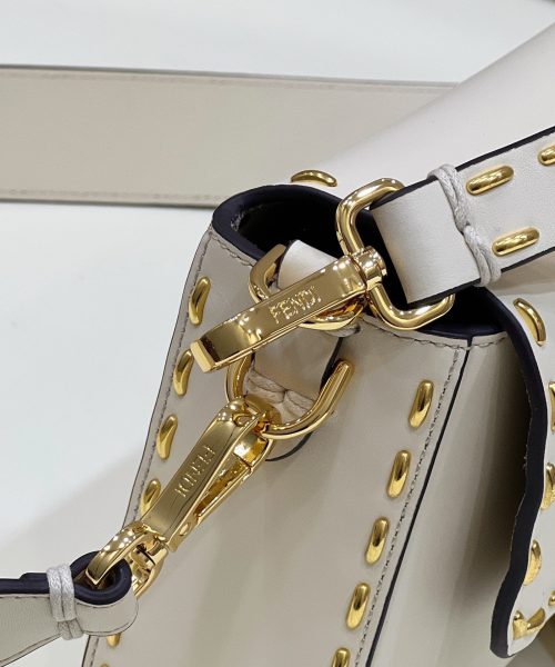 1:1 Replica Fendi Mon Baguette Medium White Bag For Woman 28cm/11in 8BR600AHMQF1FIR