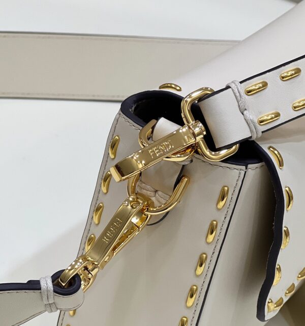 1:1 Replica Fendi Mon Baguette Medium White Bag For Woman 28cm/11in 8BR600AHMQF1FIR