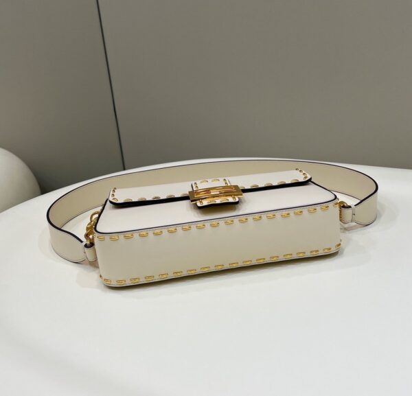 1:1 Replica Fendi Mon Baguette Medium White Bag For Woman 28cm/11in 8BR600AHMQF1FIR