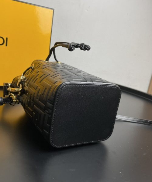 1:1 Replica Fendi Mon Tresor Black Mini Bag For Woman 18cm/7in 8BS010A3ZGF0KUR