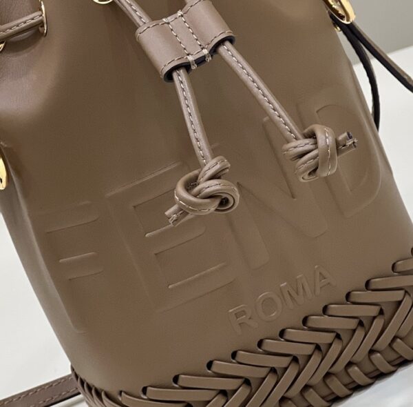 1:1 Replica Fendi Mon Tresor Brown Mini-bag with stitching For Woman 18cm/7in