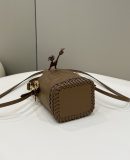1:1 Replica Fendi Mon Tresor Brown Mini-bag with stitching For Woman 18cm/7in