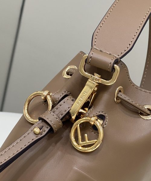 1:1 Replica Fendi Mon Tresor Brown Mini-bag with stitching For Woman 18cm/7in
