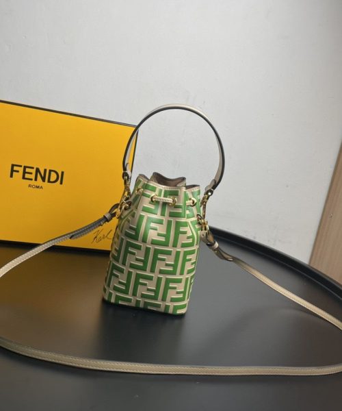 1:1 Replica Fendi Mon Tresor Green Mini Bag For Woman 18cm/7in