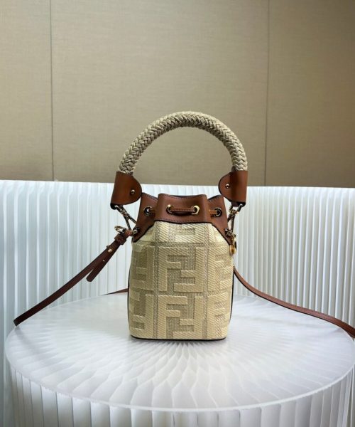 1:1 Replica Fendi Mon Tresor Mini Bag Blue/Beige For Women 18cm / 7.1in