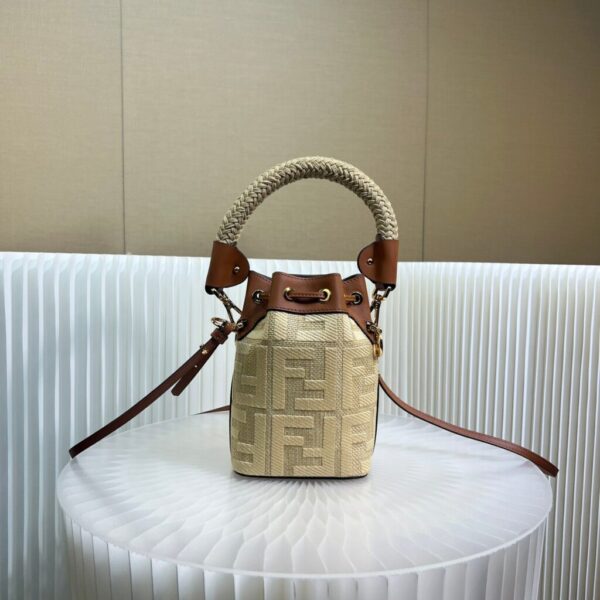 1:1 Replica Fendi Mon Tresor Mini Bag Blue/Beige For Women 18cm / 7.1in
