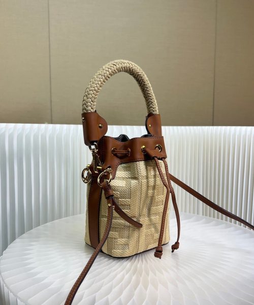 1:1 Replica Fendi Mon Tresor Mini Bag Blue/Beige For Women 18cm / 7.1in