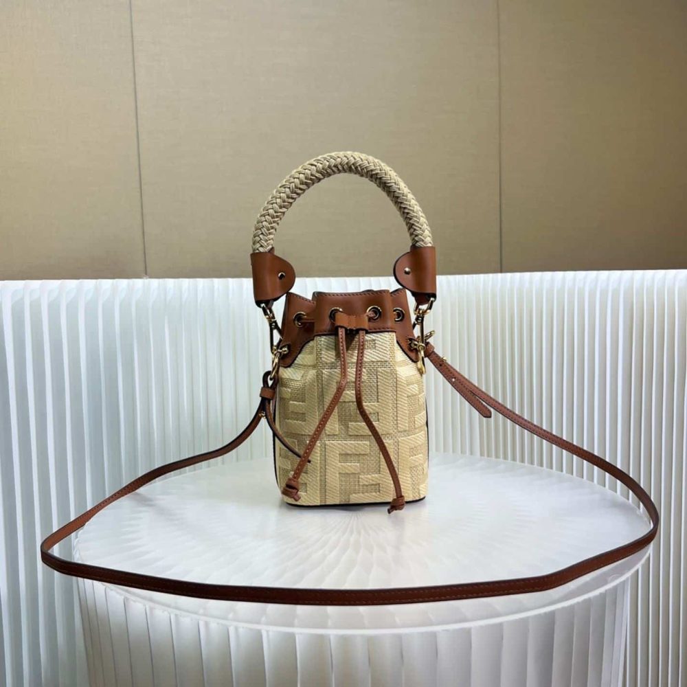1:1 Replica Fendi Mon Tresor Mini Bag Blue/Beige For Women 18cm / 7.1in - Image 10