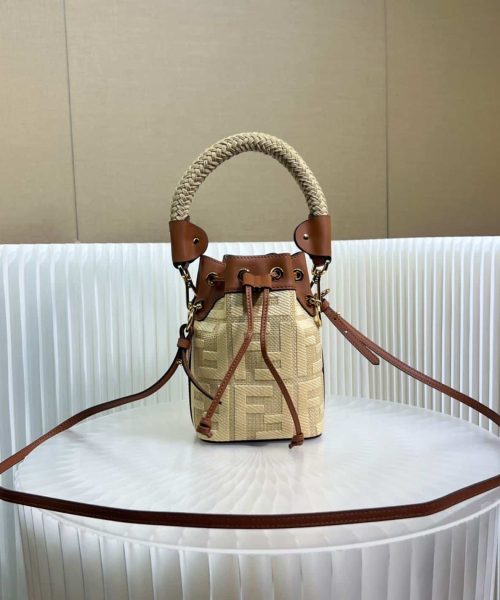 1:1 Replica Fendi Mon Tresor Mini Bag Blue/Beige For Women 18cm / 7.1in