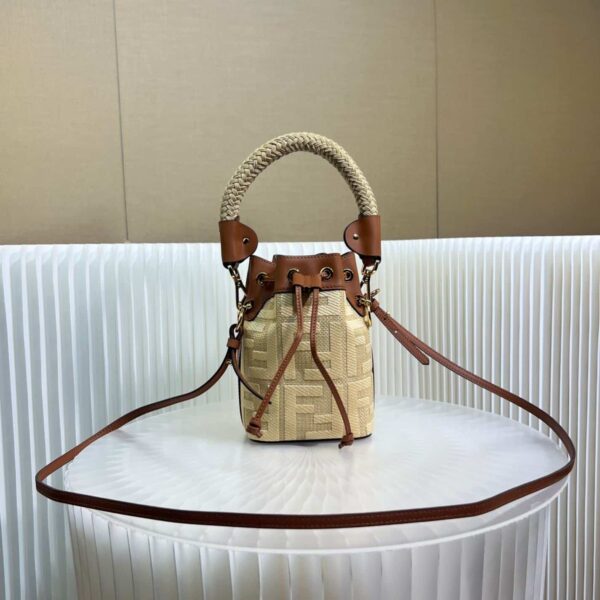 1:1 Replica Fendi Mon Tresor Mini Bag Blue/Beige For Women 18cm / 7.1in