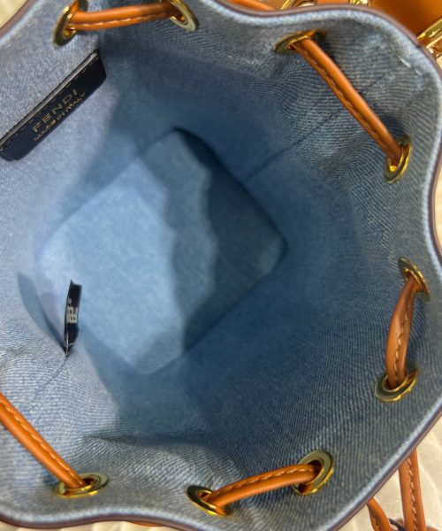 1:1 Replica Fendi Mon Tresor Mini Bag Blue/Beige For Women 18cm / 7.1in
