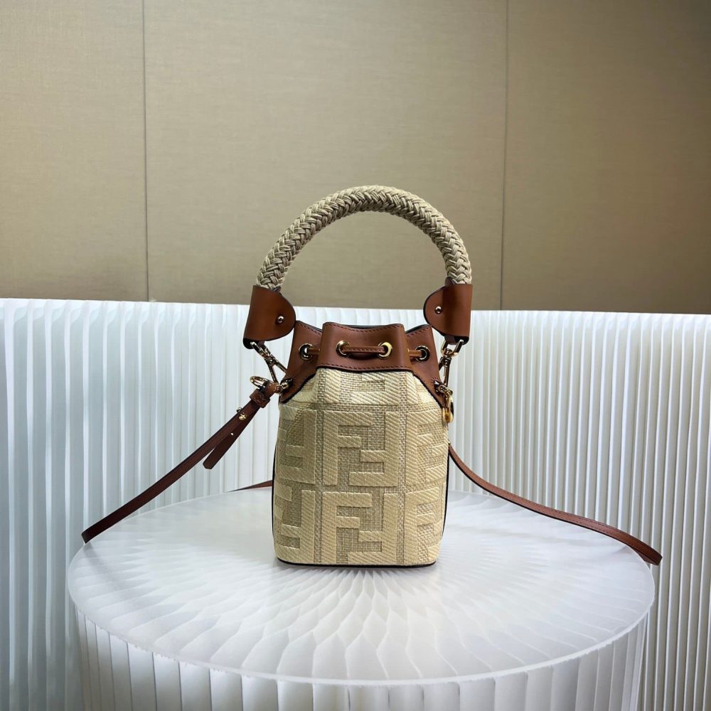 1:1 Replica Fendi Mon Tresor Mini Bag Blue/Beige For Women 18cm / 7.1in - Image 12