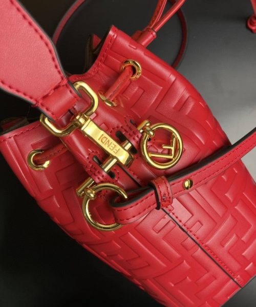 1:1 Replica Fendi Mon Tresor Red Mini Bag For Woman 18cm/7in