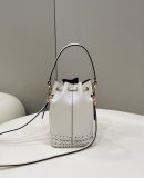 1:1 Replica Fendi Mon Tresor White Mini-bag with stitching For Woman 18cm/7in 8BS010AGV0F0K7E