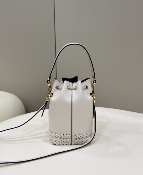 1:1 Replica Fendi Mon Tresor White Mini-bag with stitching For Woman 18cm/7in 8BS010AGV0F0K7E