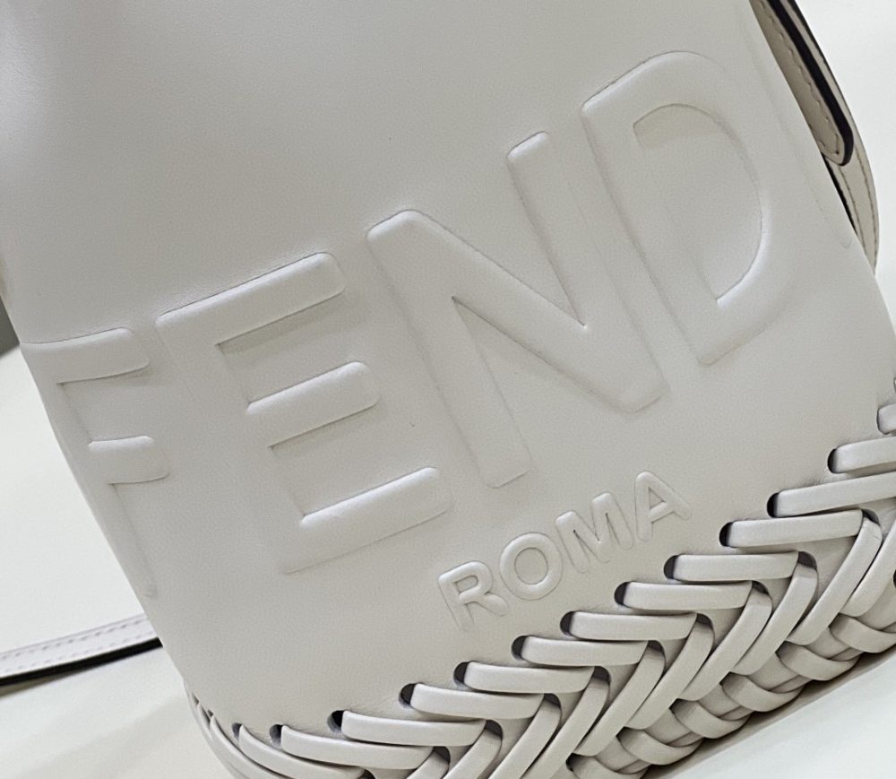1:1 Replica Fendi Mon Tresor White Mini-bag with stitching For Woman 18cm/7in 8BS010AGV0F0K7E - Image 4