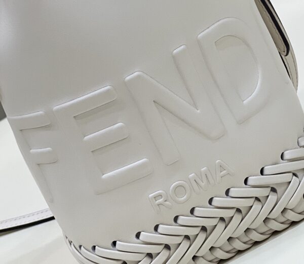 1:1 Replica Fendi Mon Tresor White Mini-bag with stitching For Woman 18cm/7in 8BS010AGV0F0K7E