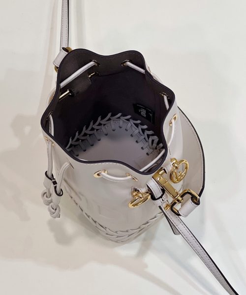 1:1 Replica Fendi Mon Tresor White Mini-bag with stitching For Woman 18cm/7in 8BS010AGV0F0K7E