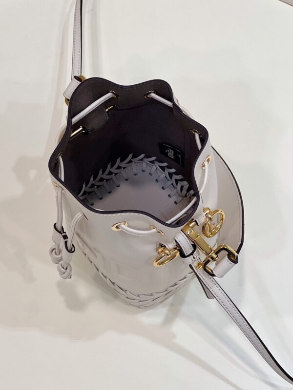 1:1 Replica Fendi Mon Tresor White Mini-bag with stitching For Woman 18cm/7in 8BS010AGV0F0K7E