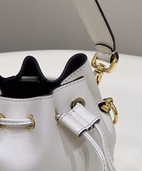 1:1 Replica Fendi Mon Tresor White Mini-bag with stitching For Woman 18cm/7in 8BS010AGV0F0K7E