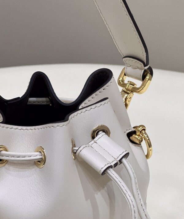 1:1 Replica Fendi Mon Tresor White Mini-bag with stitching For Woman 18cm/7in 8BS010AGV0F0K7E