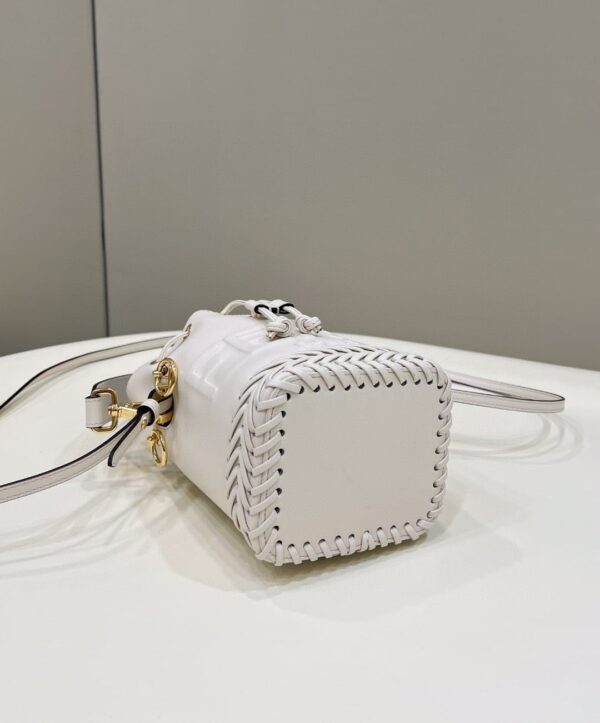 1:1 Replica Fendi Mon Tresor White Mini-bag with stitching For Woman 18cm/7in 8BS010AGV0F0K7E