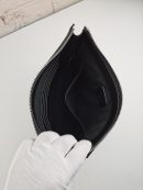1:1 Replica Fendi Monster Eyes Flat Zip Pound Clutch in Black with Silver Hardware For Men 27cm/10.5in FF