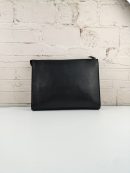 1:1 Replica Fendi Monster Eyes Flat Zip Pound Clutch in Black with Silver Hardware For Men 27cm/10.5in FF