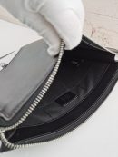 1:1 Replica Fendi Monster Eyes Flat Zip Pound Clutch in Black with Silver Hardware For Men 27cm/10.5in FF