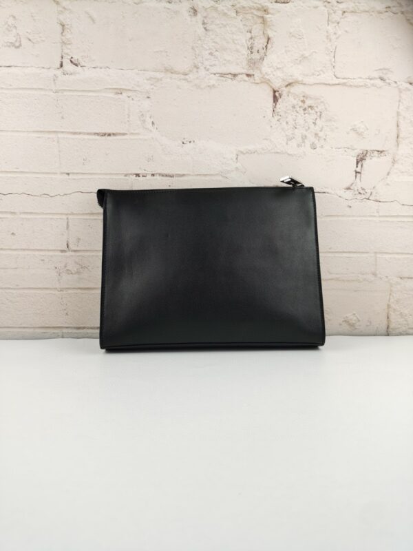Fendi Monster Eyes Flat Zip Pound Clutch in Black Yellow Eyes with Silver Hardware For Men 27cm/10.5in FF