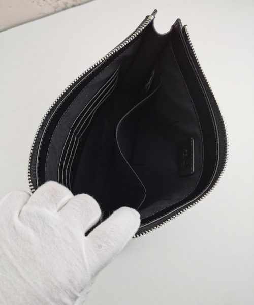 1:1 Replica Fendi Monster Eyes Flat Zip Pound Clutch in Black Yellow Eyes with Silver Hardware For Men 27cm/10.5in FF
