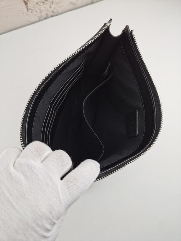 Fendi Monster Eyes Flat Zip Pound Clutch in Black Yellow Eyes with Silver Hardware For Men 27cm/10.5in FF