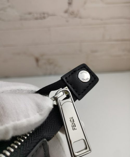 1:1 Replica Fendi Monster Eyes Flat Zip Pound Clutch in Black Yellow Eyes with Silver Hardware For Men 27cm/10.5in FF