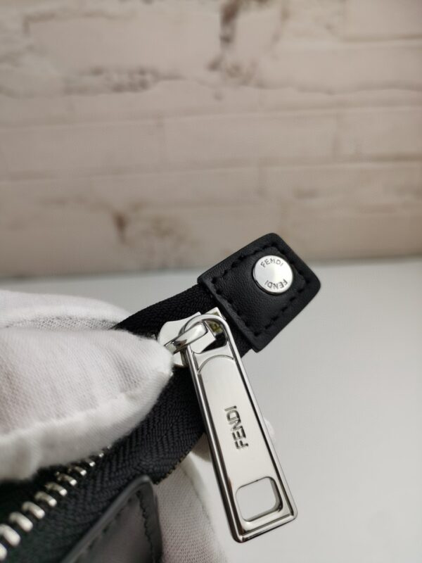 Fendi Monster Eyes Flat Zip Pound Clutch in Black Yellow Eyes with Silver Hardware For Men 27cm/10.5in FF