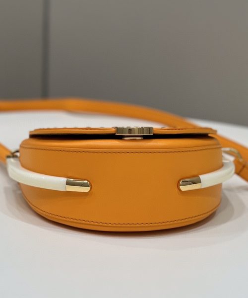 1:1 Replica Fendi Moonlight Saddle Orange Bag For Woman 19cm/7.5in