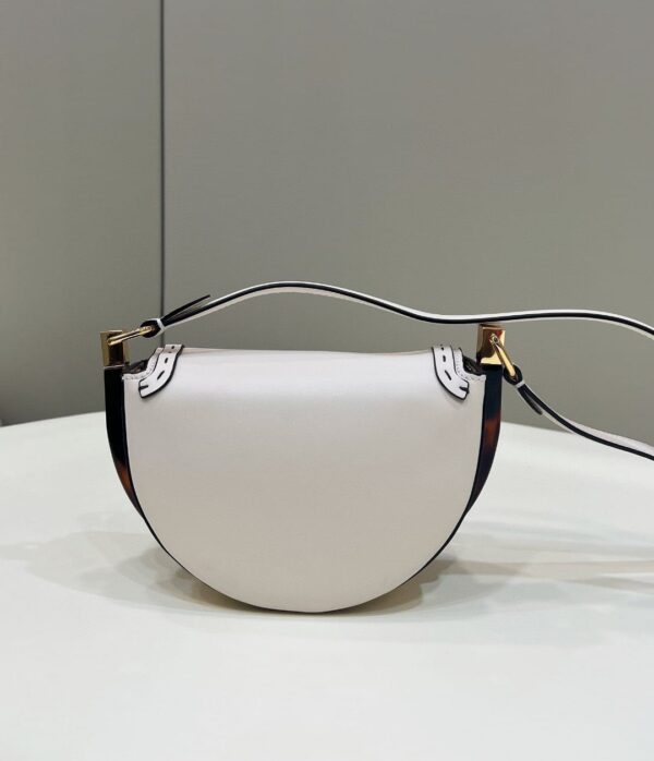 1:1 Replica Fendi Moonlight Saddle White Bag For Woman 19cm/7.5in
