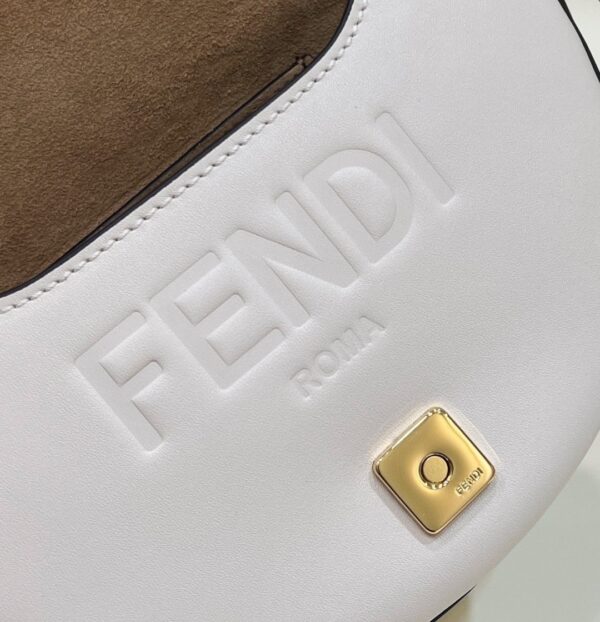 1:1 Replica Fendi Moonlight Saddle White Bag For Woman 19cm/7.5in