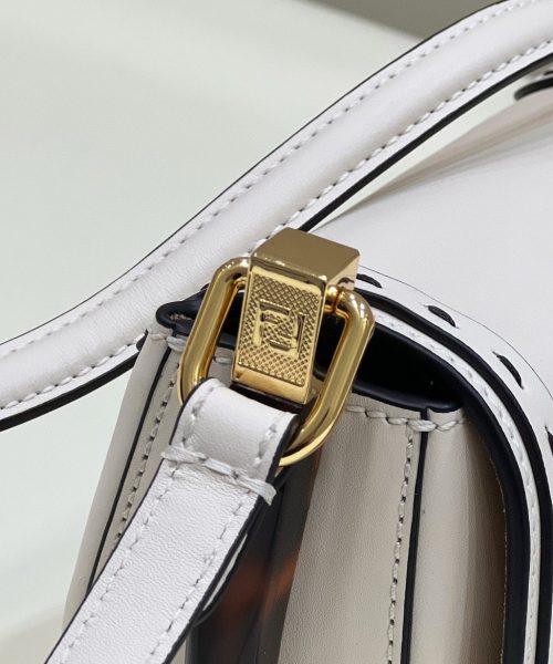 1:1 Replica Fendi Moonlight Saddle White Bag For Woman 19cm/7.5in