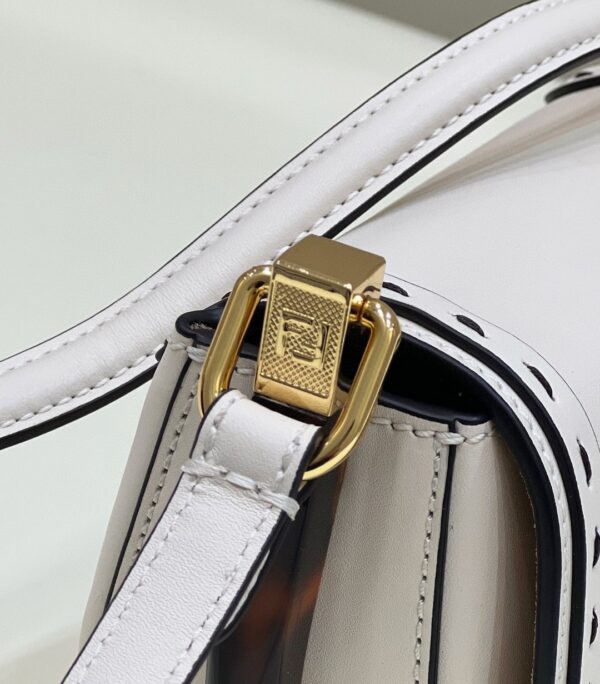 1:1 Replica Fendi Moonlight Saddle White Bag For Woman 19cm/7.5in