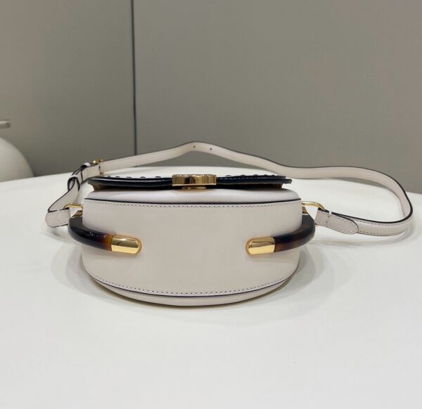 1:1 Replica Fendi Moonlight Saddle White Bag For Woman 19cm/7.5in