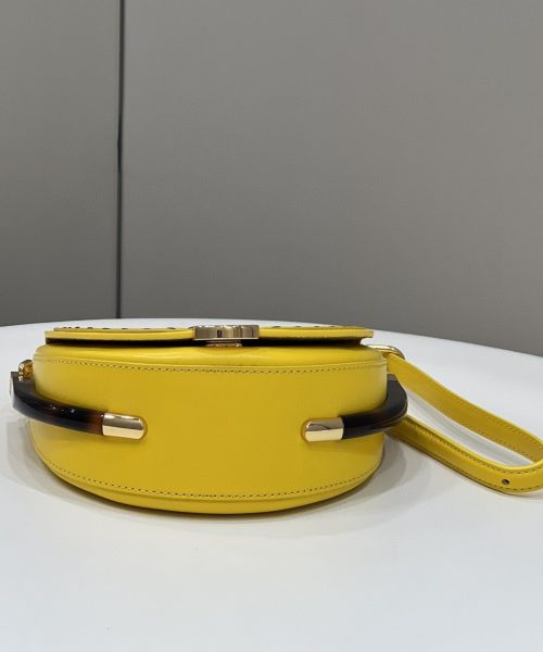 1:1 Replica Fendi Moonlight Saddle Yellow Bag For Woman 19cm/7.5in