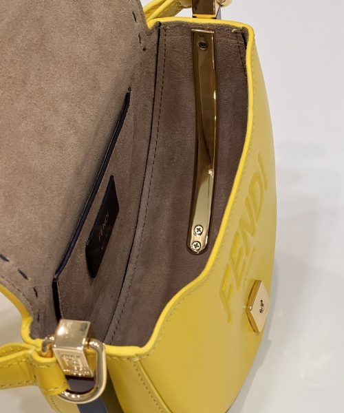 1:1 Replica Fendi Moonlight Saddle Yellow Bag For Woman 19cm/7.5in