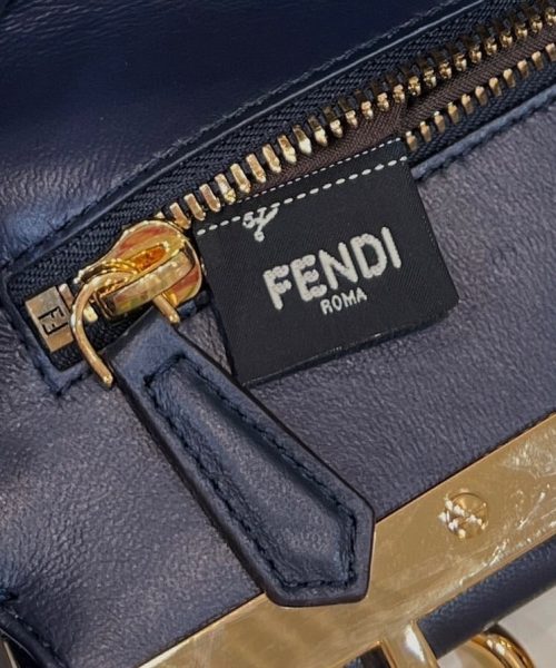 1:1 Replica Fendi Mujer Peekaboo Iconic Navy Blue Bag For Woman 33cm/13in