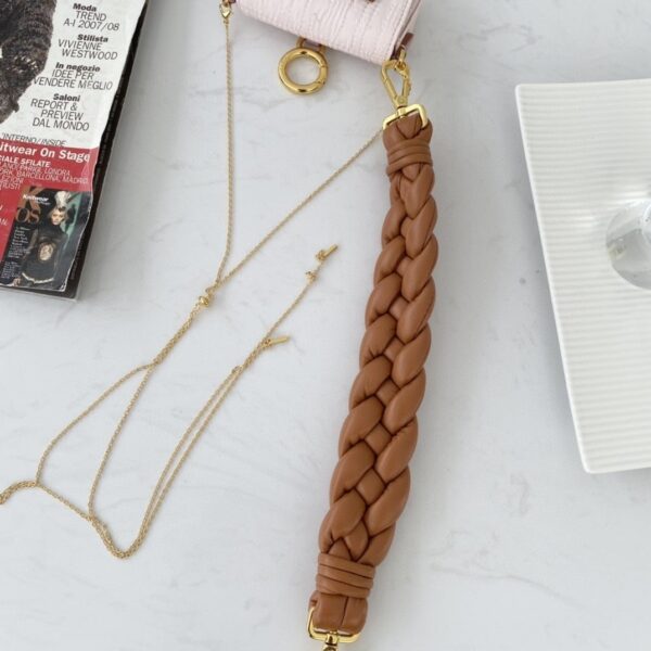 1:1 Replica Fendi Nano Baguette Maxi Handle Pink and Brown Bag For Woman 6.5cm/2.5in