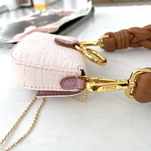 1:1 Replica Fendi Nano Baguette Maxi Handle Pink and Brown Bag For Woman 6.5cm/2.5in